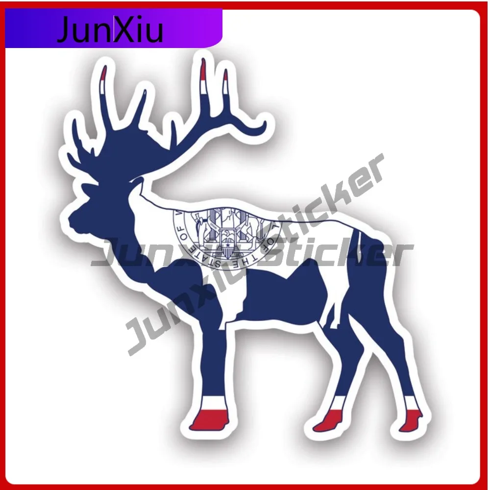 

Cool Minimalist Wyoming Deer Shaped Flag Sticker Decal American Made Uv Protected V2 Wy Stag Hunter Hunting Archery Antlers
