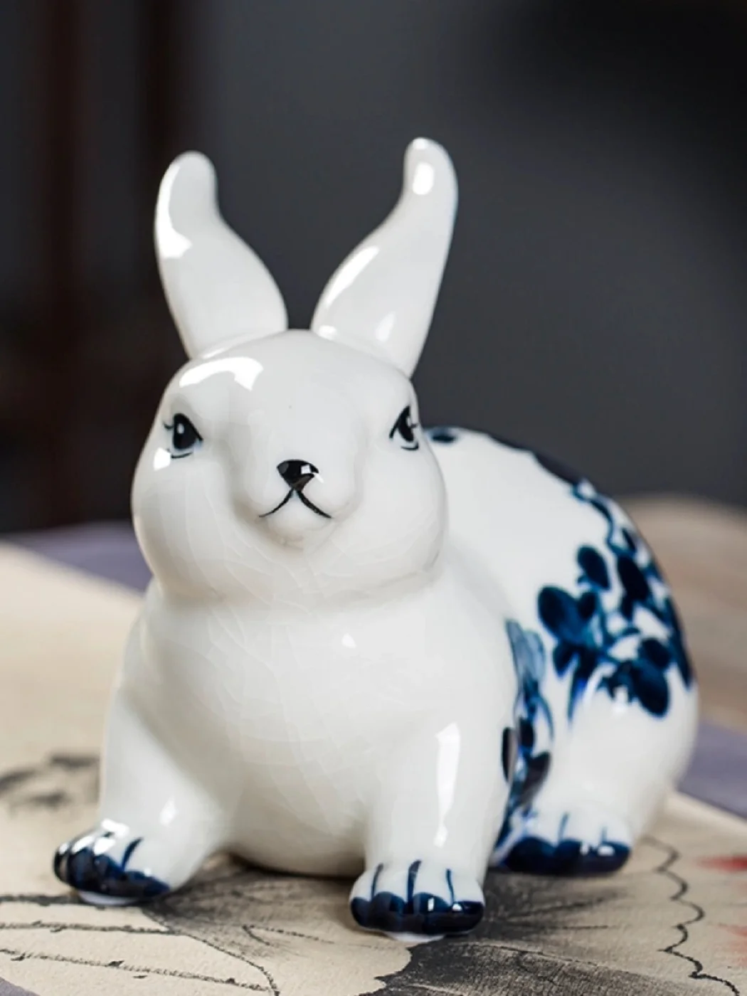 

Jingdezhen-Ceramic Rabbit Sculpture for Home Decoration, Porcelain Crafts, Creative Gift, A Pair