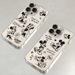 Disney Mickey Minnie Phone Case For OPPO Realme C67 C65 C63 C55 C53 C35 C30 C11 12 10 9 8 7 6 5 Pro Plus 4G 5G Transparent Cover