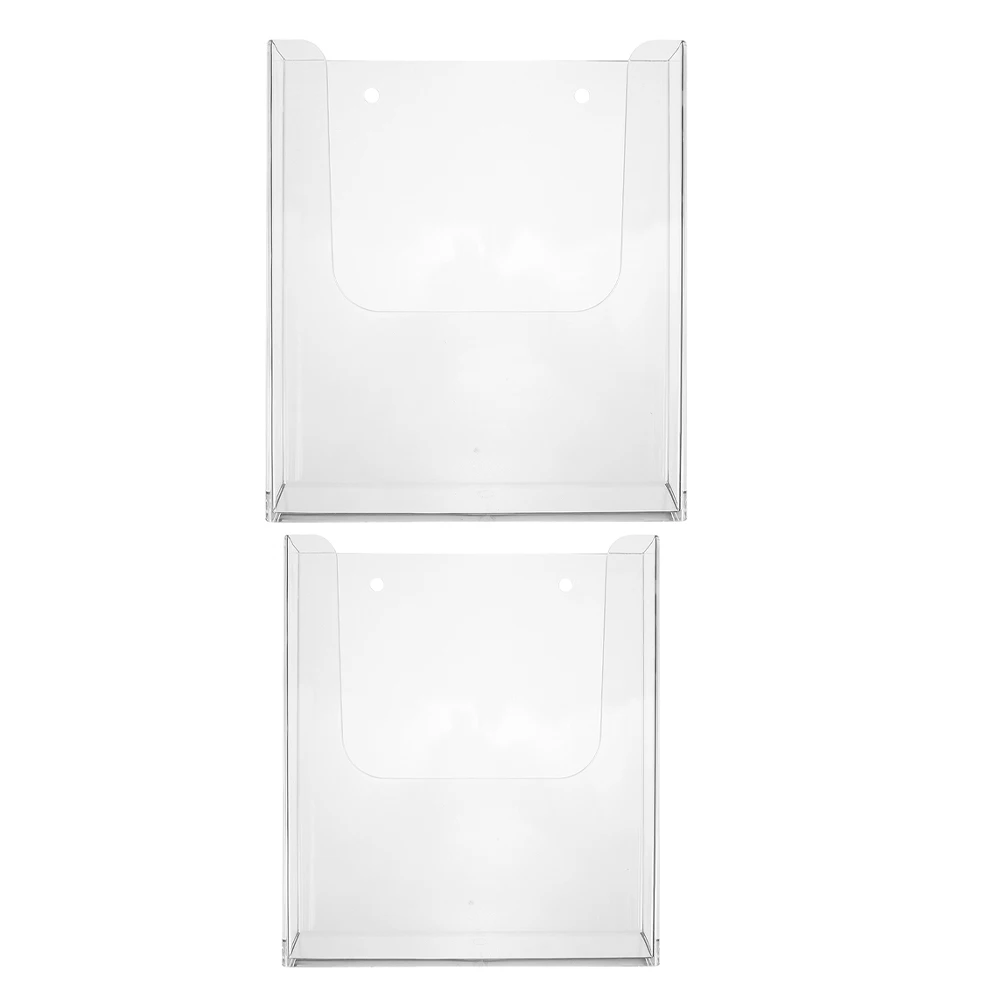 

2pcs Acrylic Document Holder Transparent Pamphlet Display Stand For Brochures Menu Card Organizer Magazine Rack Storage Stand