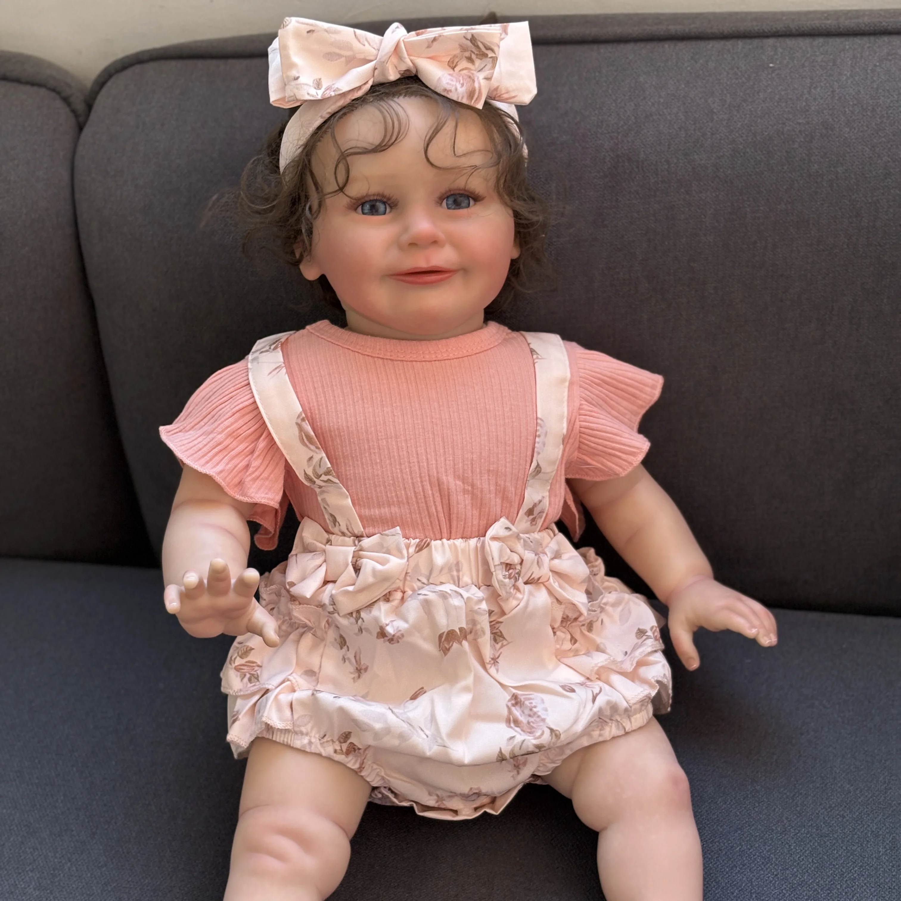 Zoe zachte stoffen lichaam 24 inch handgeworteld haar levensechte peuter herboren pop echte foto's meerdere lagen schilderen met zichtbare aderen