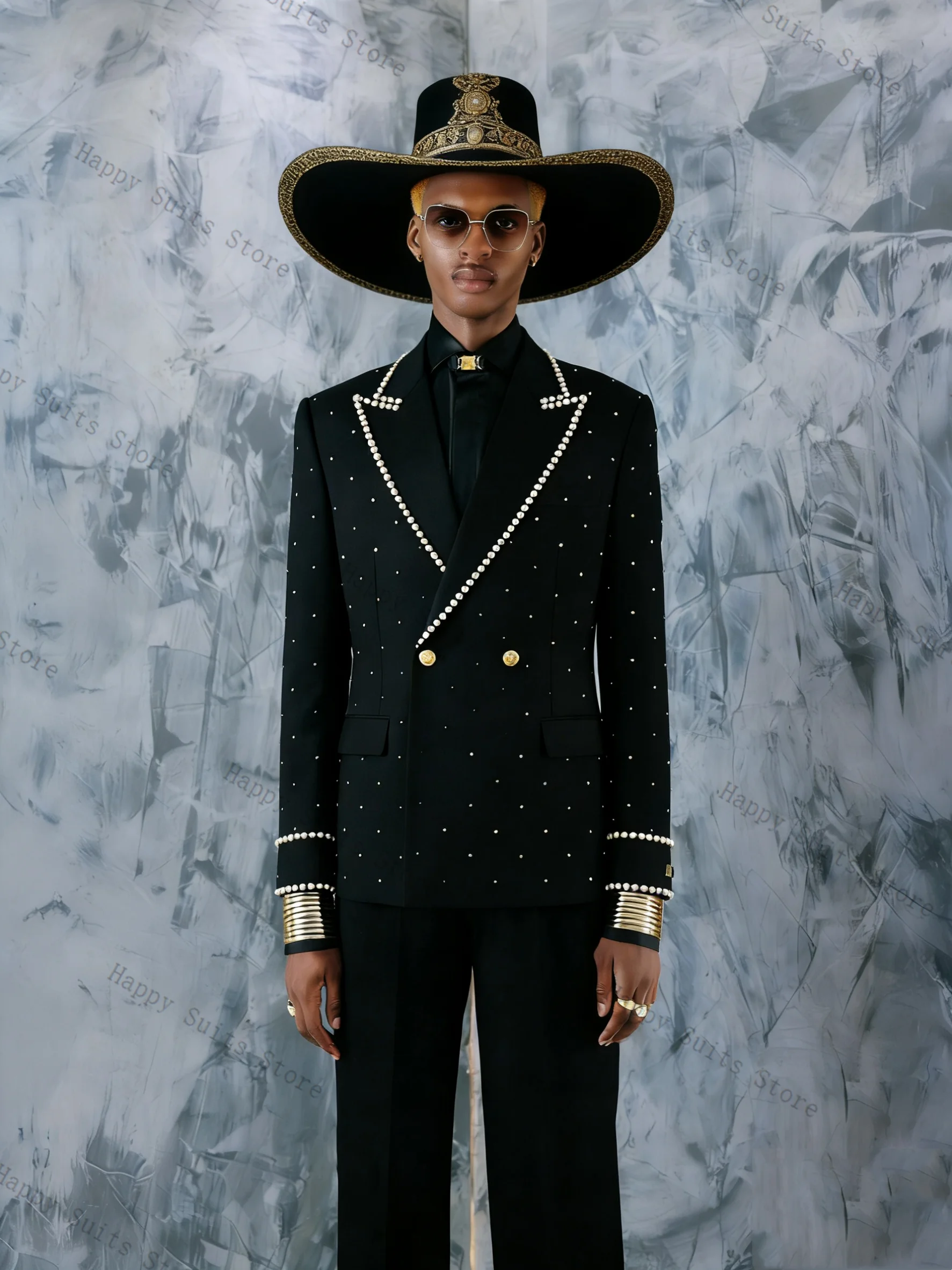 طقم بدلة رجالي من اللؤلؤ، قطعتين (جاكيت + بنطلون)، أسود قطني، رسمي للمكتب، توكسيدو زفاف، جاكيت مخصص