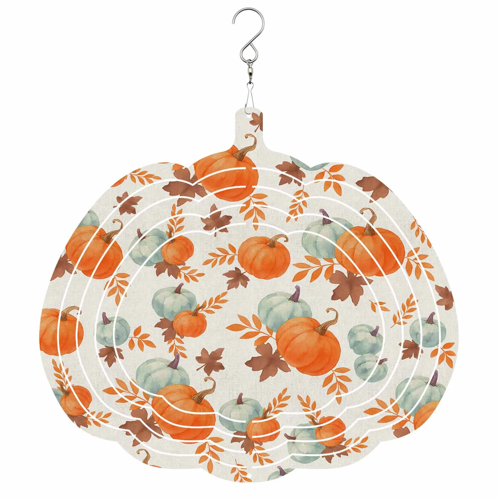 

Осенний фестиваль тыквенных листьев, подвесные украшения из нержавеющей стали для дома, 3D вращающийся ветровой спиннер