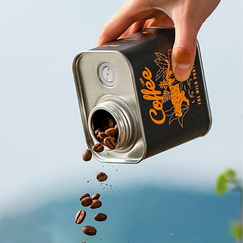 150g Coffee Bean Airtight Cans Outdoor Camping Tin Box Food-grade Packaging Storage Fresh Breathing Iron Cans for Camping