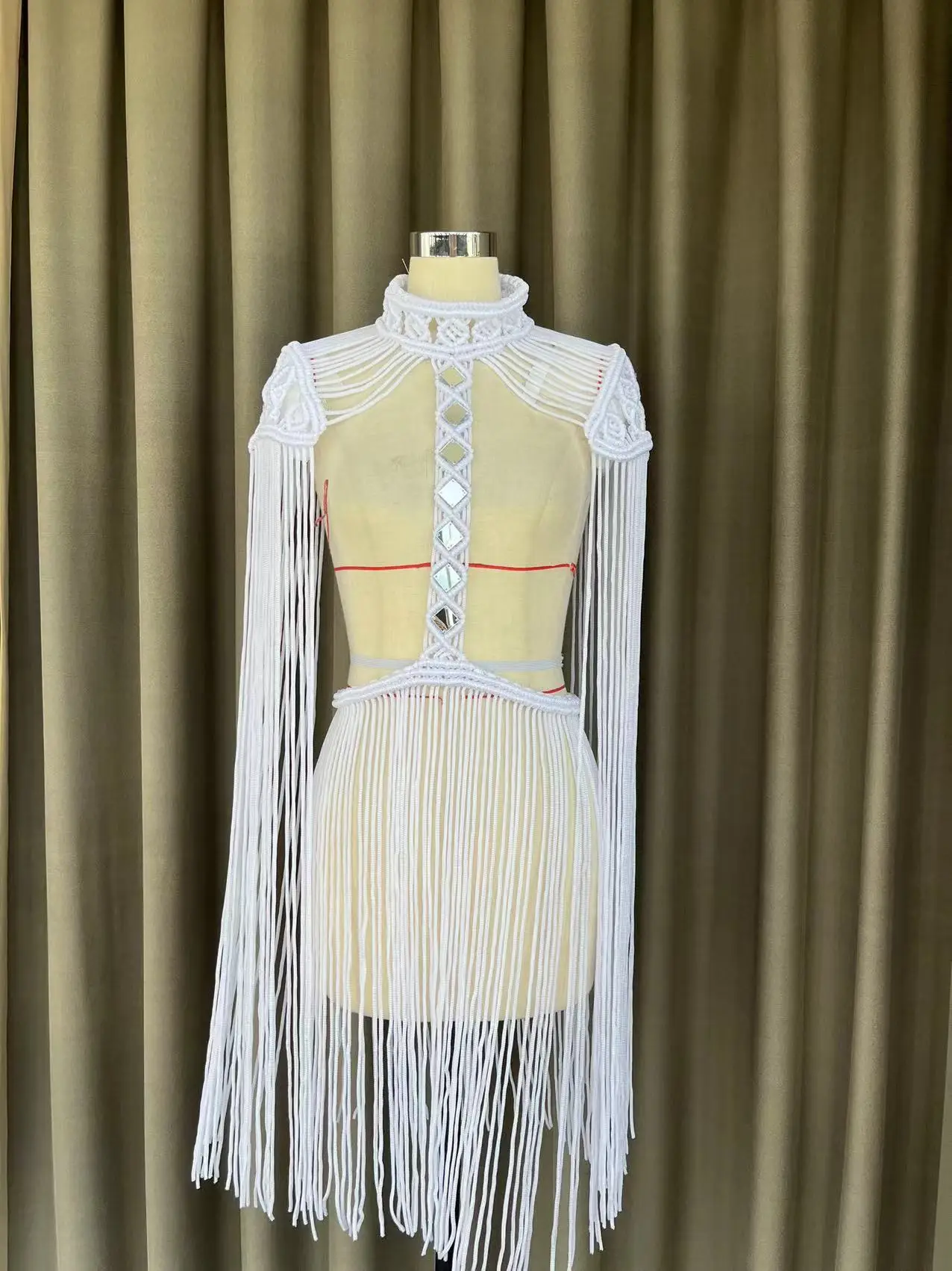 Beachapche Hand Crochet Knitted Women Vintage Cover Ups Summer Beach Wear Bathing Suit Retro Tassel Hollow Out Skirts Matching
