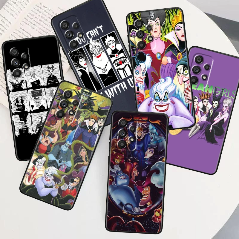 Dark Disney Villains For Samsung A53 A52 A33 A32 A51 A71 A21S A13 A73 A55 A22 A23 A35 A72 A54 A12 5G Black Back Phone Case