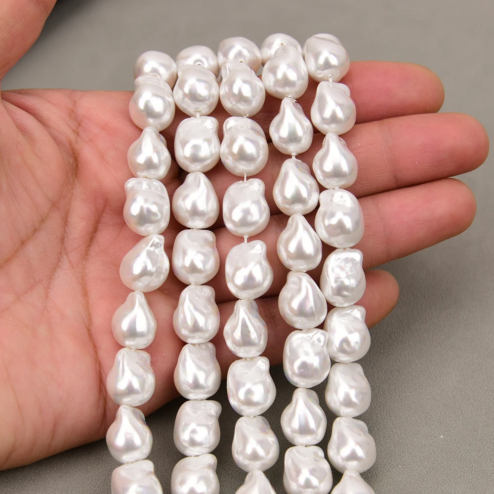 

APDGG 12x14 мм натуральная форма в стиле барокко, белая морская ракушка, свободные бусины, нить 15,5 дюйма для ожерелья, браслета, изготовления ювелирных изделий своими руками