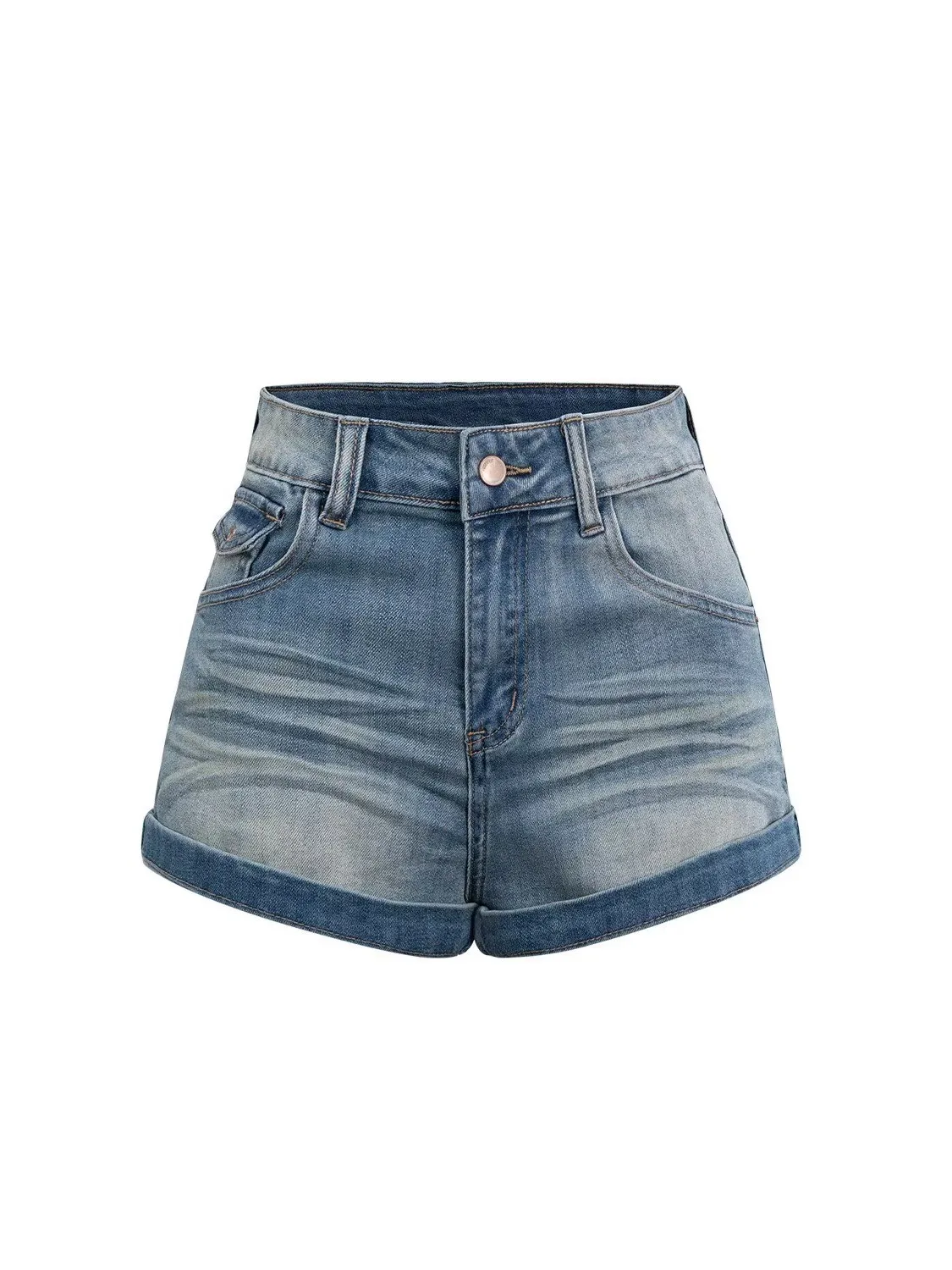 

Women's High Waist Wide Leg Jeans Shorts Summer Slimming Hot Pants Retro Korean Style Versatile Fashionable Casual Shorts