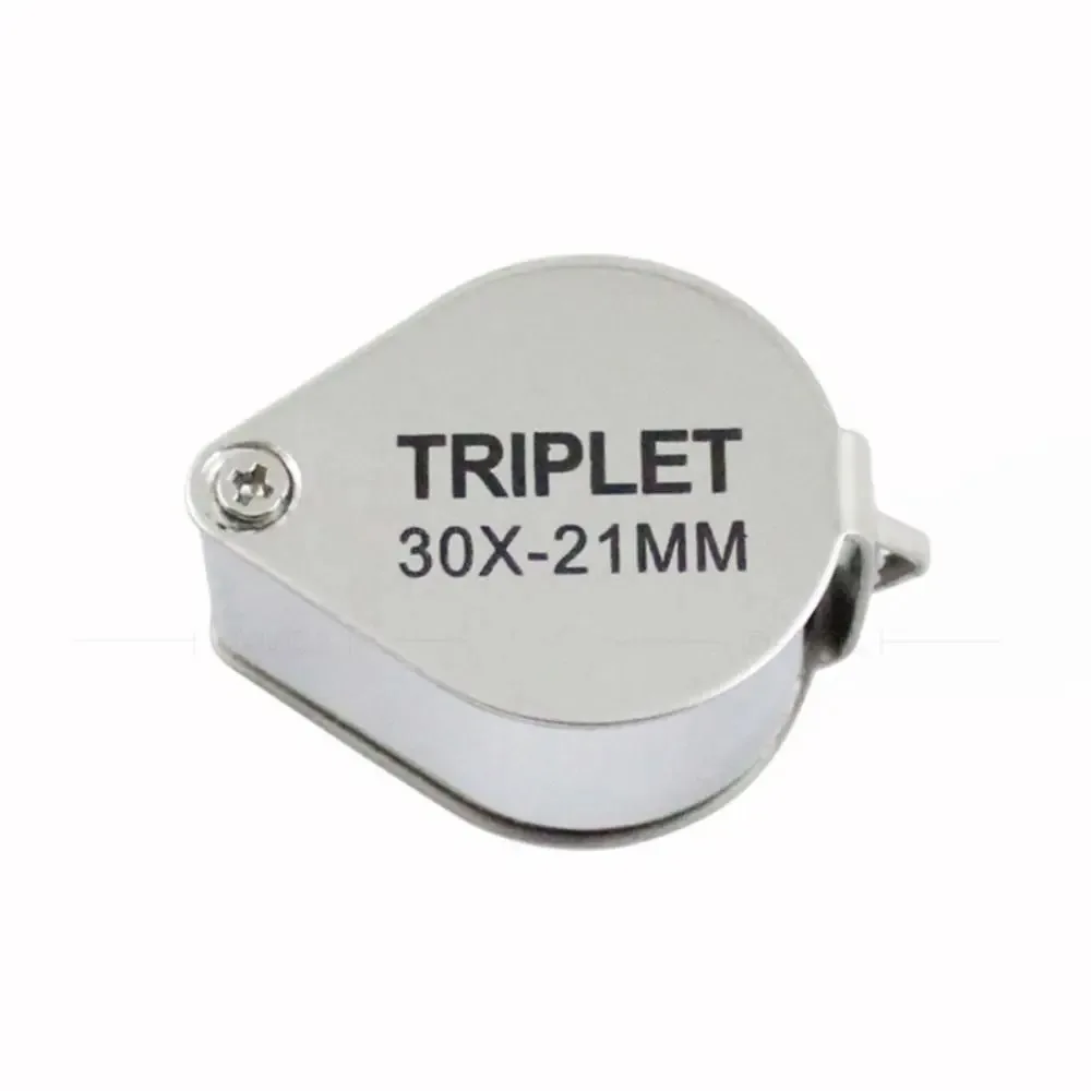 10-30X جيب العدسة المكبر مجوهرات عدسة مكبرة طوي الماس الثلاثي مجوهرات زجاج عين أداة القراءة المكبر