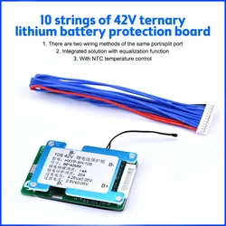 10S 42V15A Li-ion Battery Protection Board With Equalization Lithium Battery Charge/Discharge Protection NTC Temperature Control