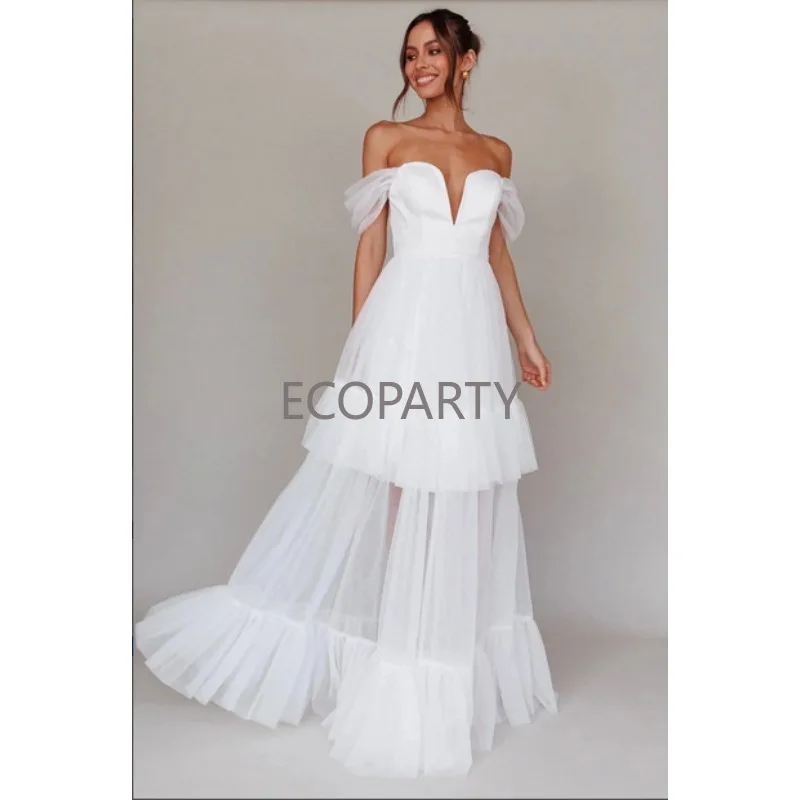 

Customized Off- Shoulder Ball GownCinderella White Wedding Dress Bridal with Corset Back Dresses for Women Evening Dresses