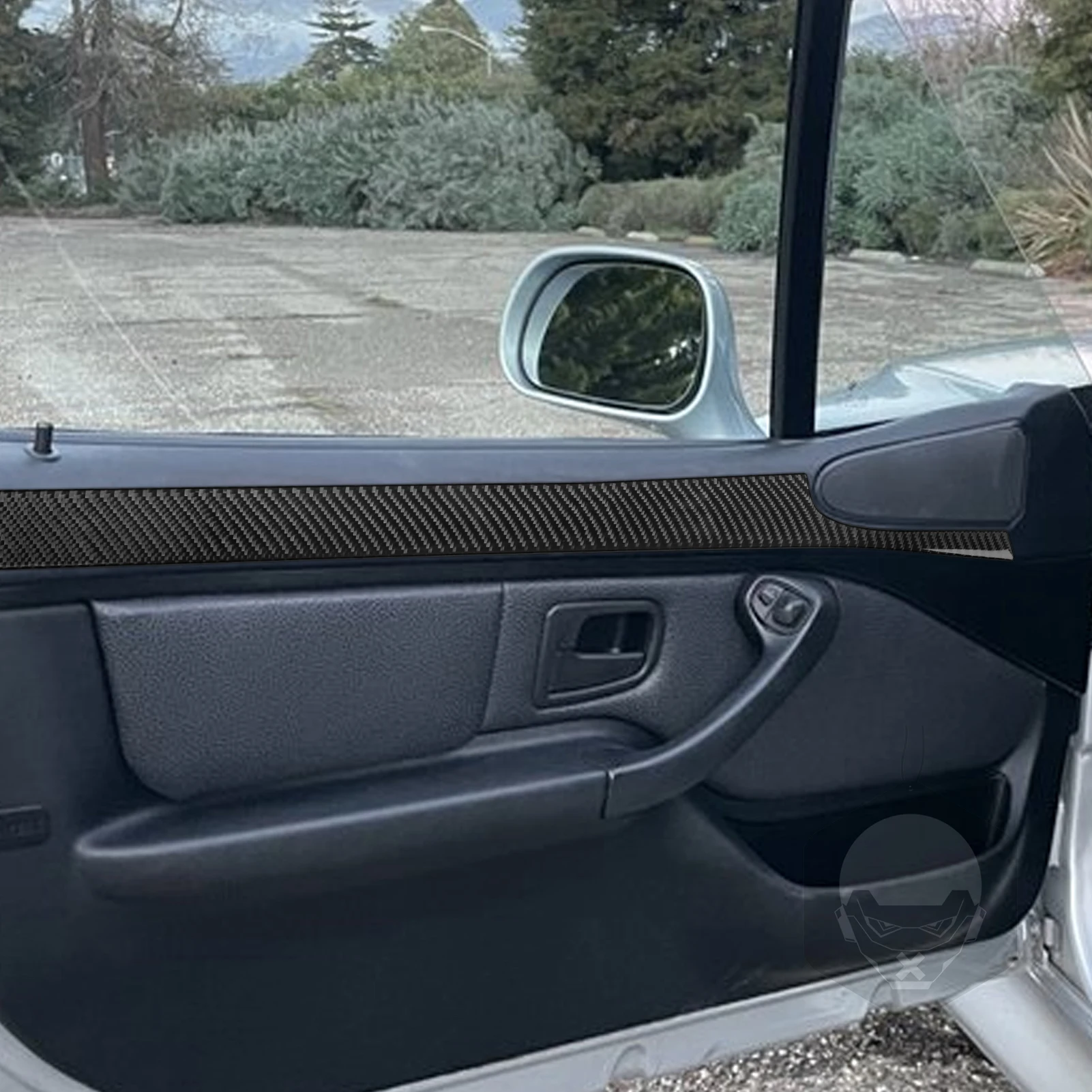 ألياف الكربون الحقيقية اكسسوارات السيارات الباب مسند الذراع لوحة غطاء الزخرفية لينة ملصق لسيارات BMW Z3 E36 1998 1999 2000 2001 2002 #2