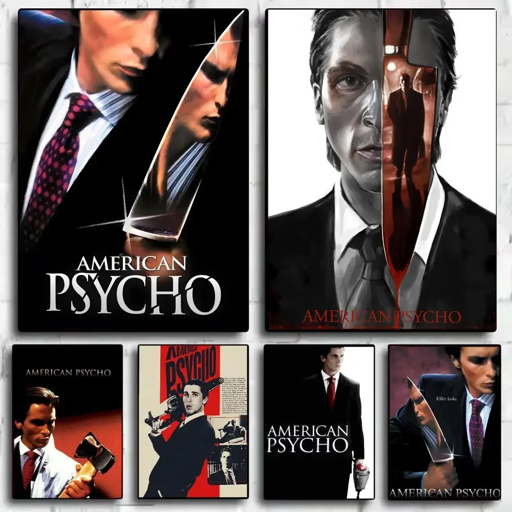 Movie A-American Psycho Poster Trendy Wall Art Good Sticker Printed on PP Paper for Coffee Office Bar Decoration Best Gift