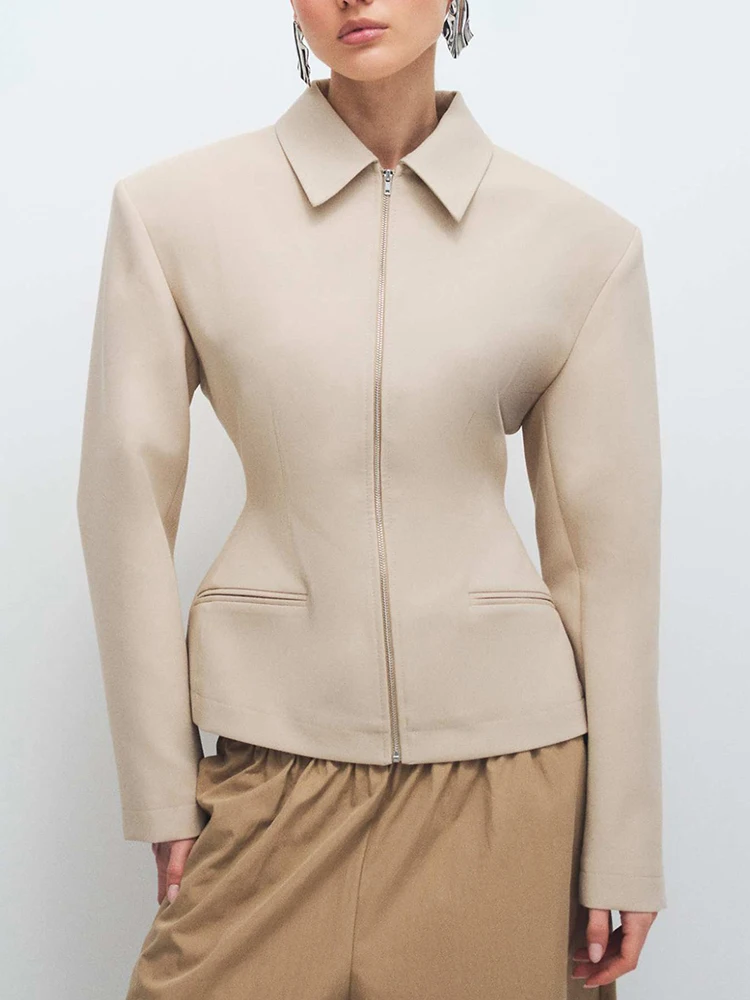 Women Lapel Collar Zip Up Long Sleeve Peplum Shirt Plaid Cinched Waist Shirt Fitted Vintage Casual Office Work Blouse Top Shirts