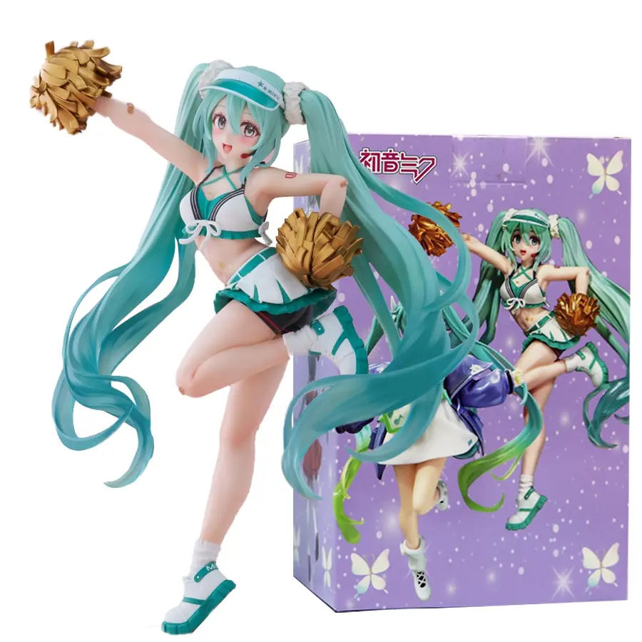 18cm moda hatsune miku anime figura cheerleader hatsune miku figuras de ação kawaii menina estatueta pvc coleção modelo brinquedos