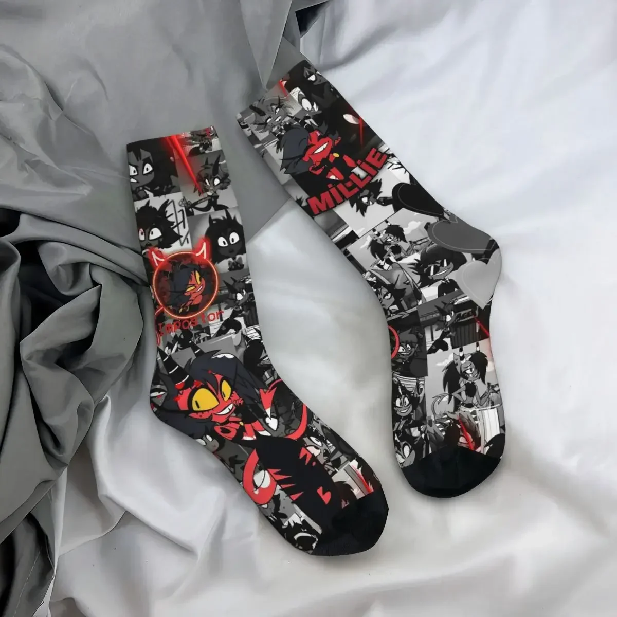 All Seasons Crew Stockings Anime Helluva Boss Millie Socks Fashion Long Socks for Men Women Valentine's Day Gifts