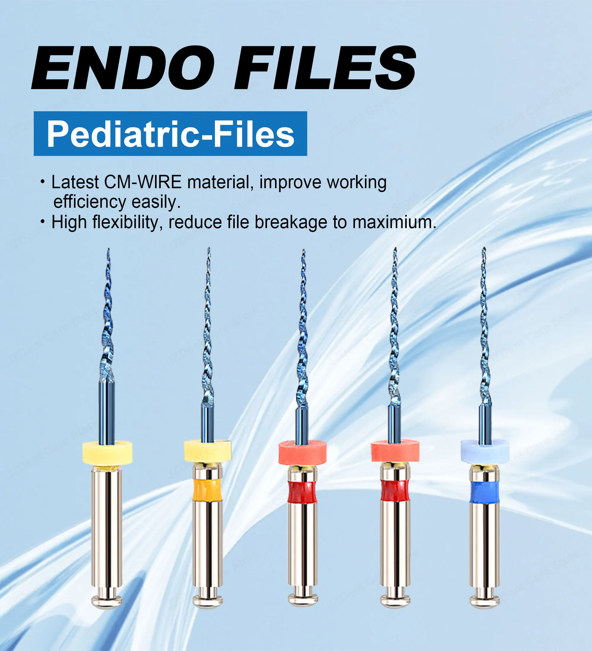 Dental Rotary Kids Files Nickel Titanium Blue Root Canal Files Endodontic Files Use For Children Root Canal Cleaning
