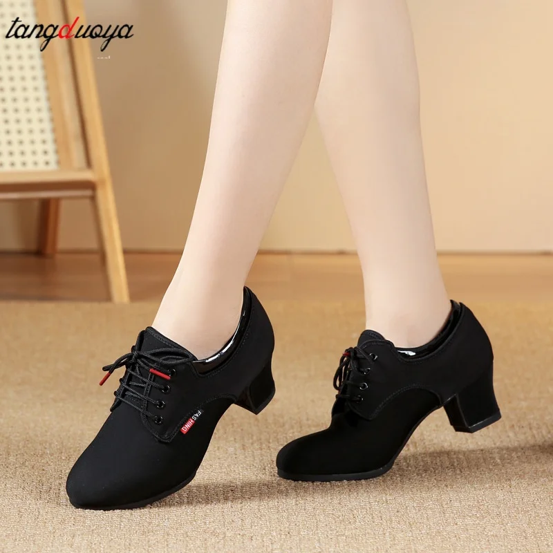 Dance Elegant Party Shoes for Women Latin Dance Shoes Practice Girls Child Tango Shoes Adult Social Female Practice Teacher Shoe