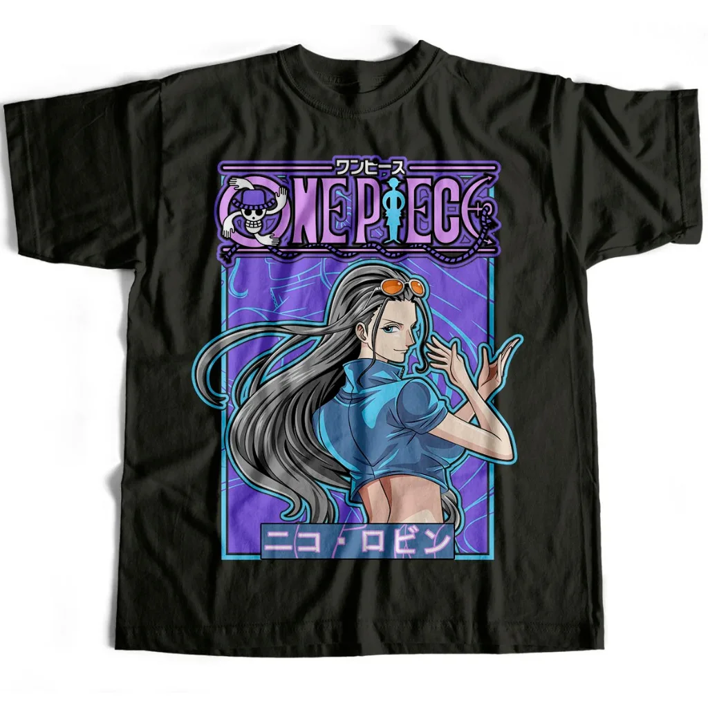 

Anime ONE PIECE Nico Robin Men Women Summer T-Shirt Harajuku Vintage Short Sleeve Loose Oversized Casual Comfortable Y2k Top