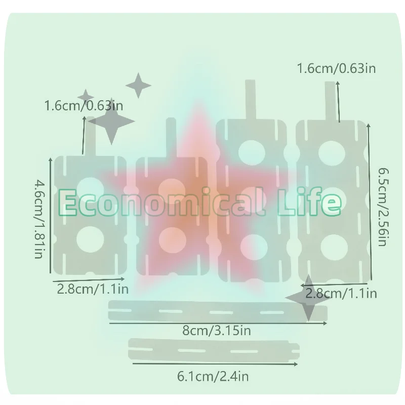 5Set Polygonal Battery Nickel Sheet 30pcs 18650 Lithium Battery Nickel Sheet For Spot Welding Machine Batteries Connection Sheet