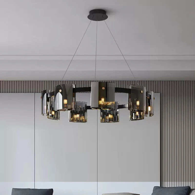 أضواء LED للديكور المنزلي الحديث من الزجاج، مصابيح إضاءة متدلية لغرفة المعيشة، ثريات لغرفة الطعام، إضاءة داخلية معلقة