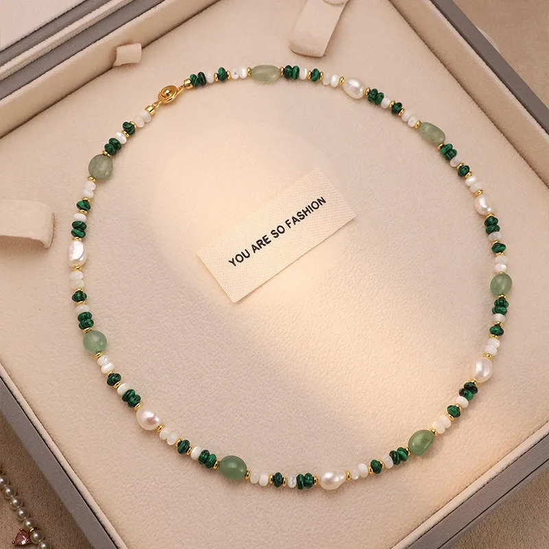Dopamine Natural Freshwater Pearl Colorful Beaded Choker Necklace for Women Premium Elegant Unique Stylish Versatile Chic Gift