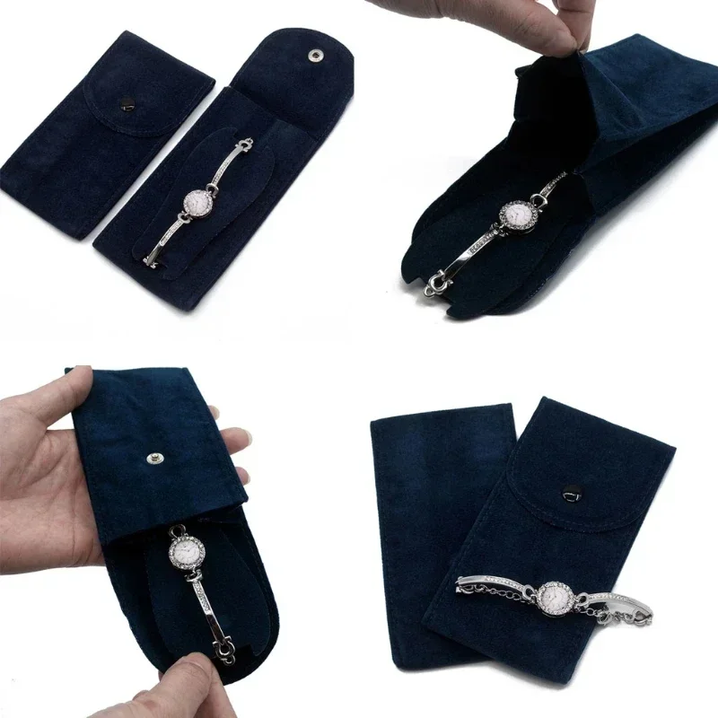 Wholesale Top Velvet Snap Watch Flannel Bag Packaging Bag Ring Bracelet Gift Bag Travel Storage Case for Men Women Watch Lovers