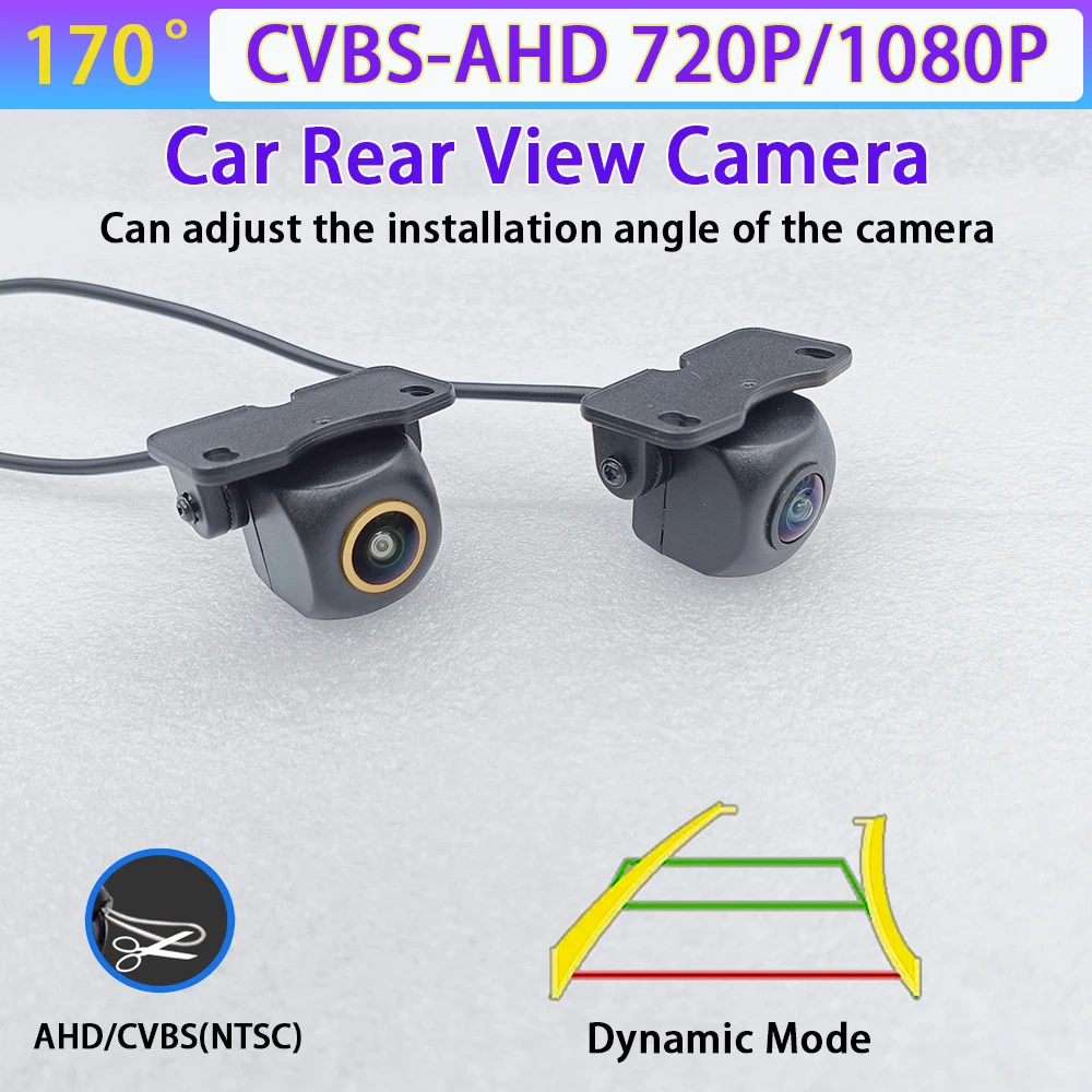 170-Grad-AHD-1080P-Rückfahrkamera mit dynamischer Trajektorienanzeige, Nachtsicht-Rückfahrsystem, 720P CVBS NTSC