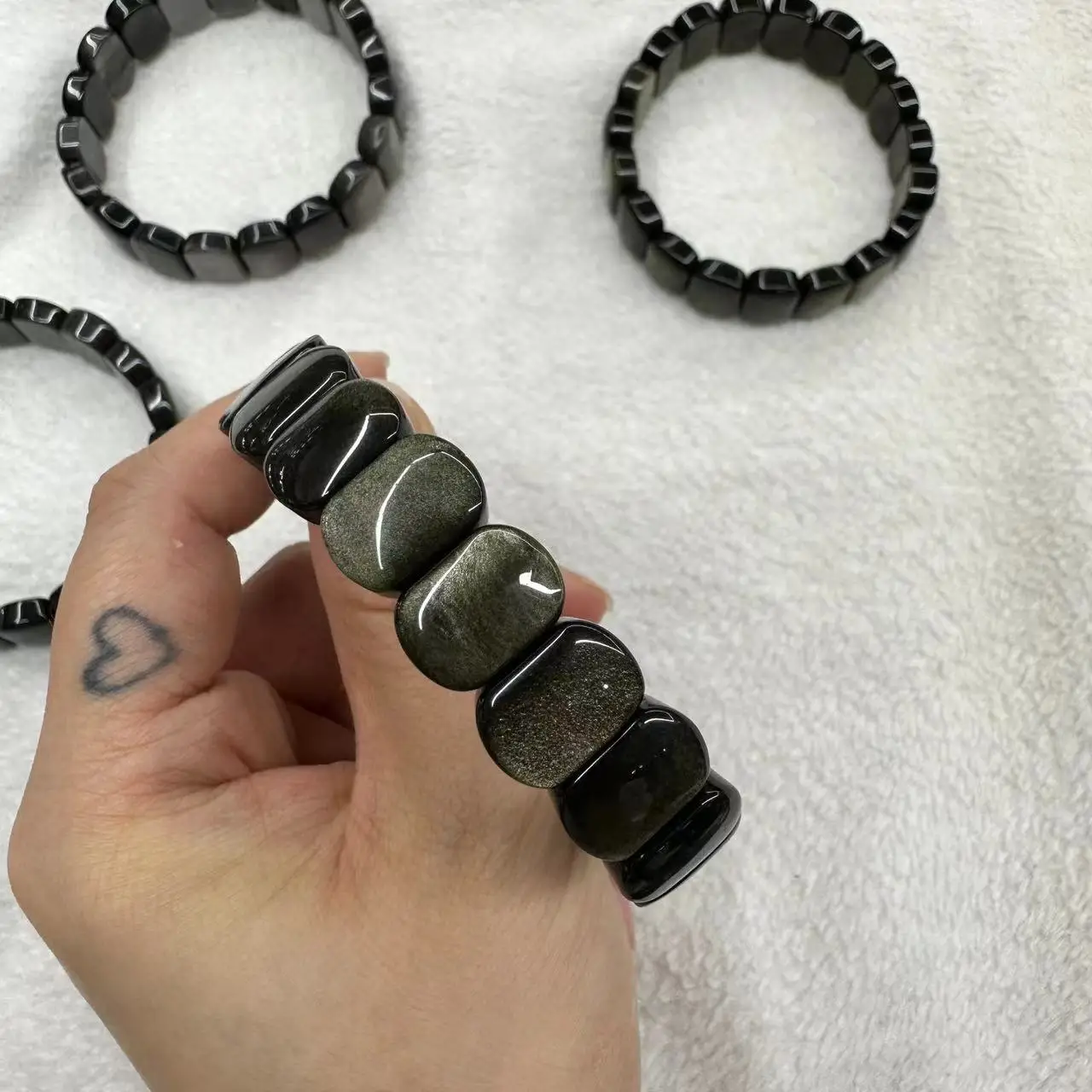 2023 New Obsidian Stone 9×14mm Beads Fashion Energy Bracelet Natural Gemtone Jewelry Bangle For Woman For Man Wholesale !