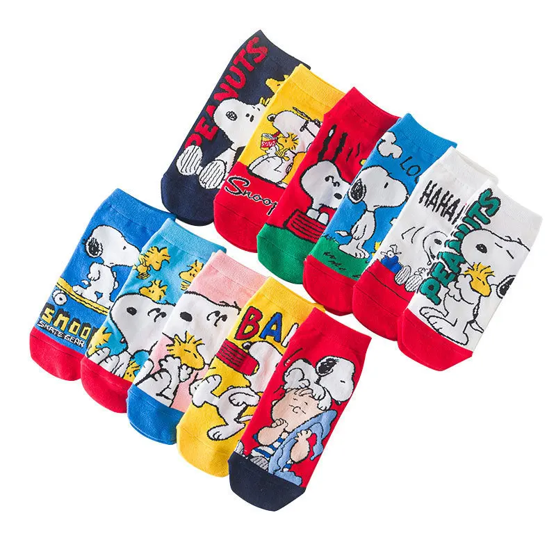 Calzini di cotone del fumetto Snoopy calzini sportivi traspiranti calzini di cotone a tubo lungo Skateboard Casual uomo donna coppie calzino di moda