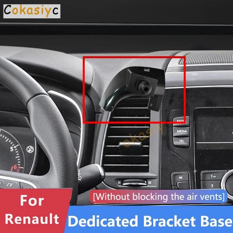 Suporte de telefone dedicado para carro, base de fixação para Renault Koleos Samsung QM5 QM6 MK1 MK2 2009-2016 2017 2018 2019
