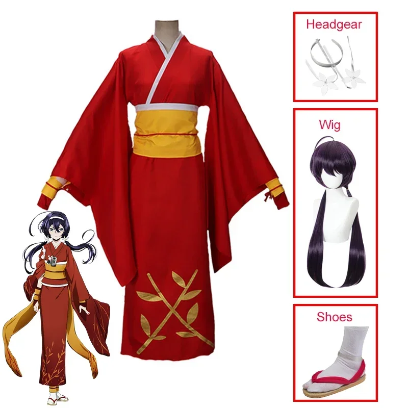 Halloween Carnival Party Women's Kimono Straw sandals Anime Bungo Stray Dogs Izumi Kyouka Cosplay Costume Including Headgear