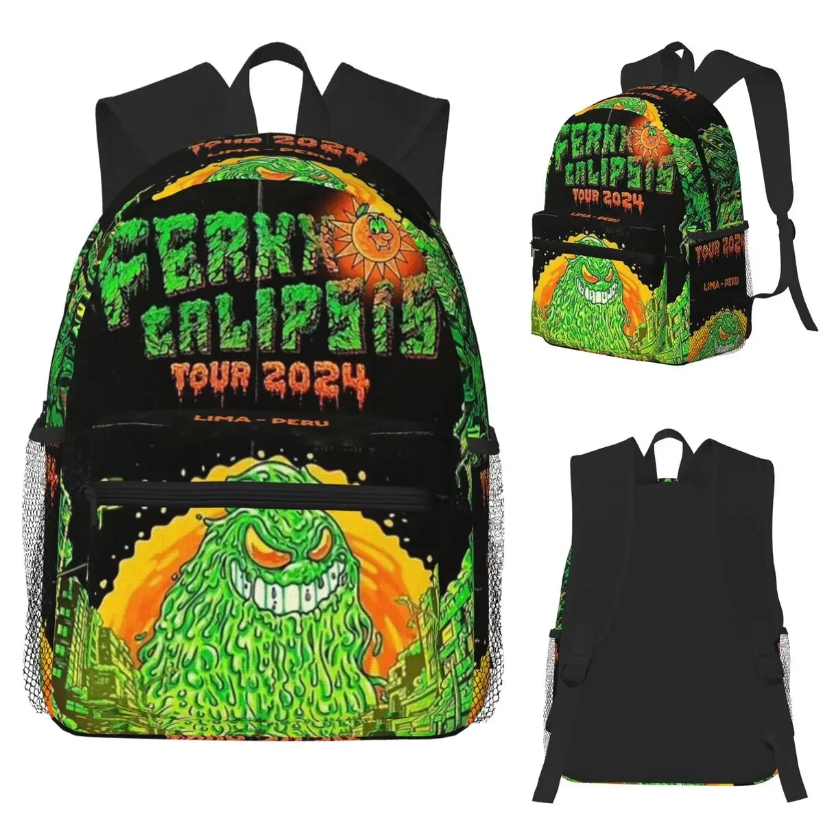 Ferxxocalipsis World Tour Ferxxo Student Backpack School Bag Hiking Travel Daypack for Men Women Fashion Bookbag Shoulder Bags