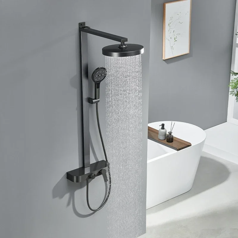 رف جميع مجموعة الدش النحاسية، منزل مضغوط، حمام