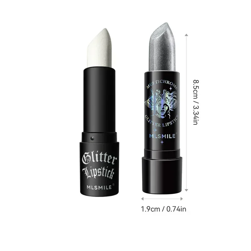 Rouge à lèvres diamant hydratant luxueux, noir et rouge, avec paillettes intenses, perles, or, argent, pour les beautés de célébration de noël