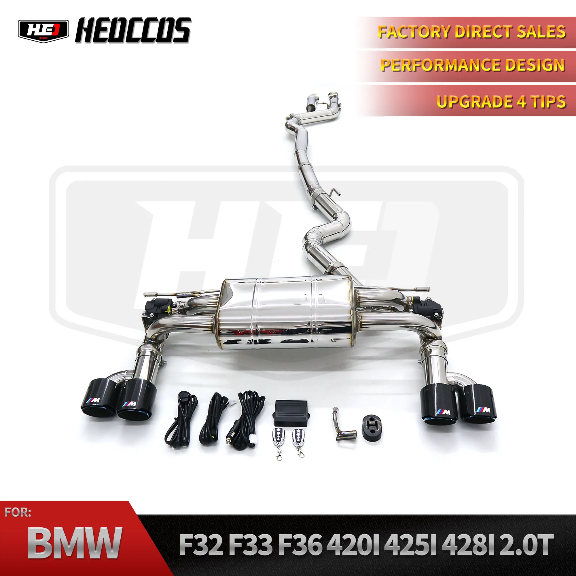 High‑Flow Catback Muffler Exhaust Kit HEO For BMW 4 Series 420i 425i 430i F32 F36 2.0T Auto Replacement Pipe Upgrade M4
