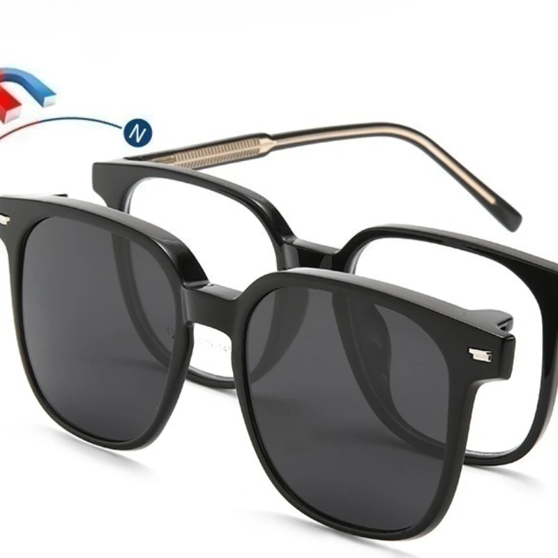 نظارات GJ OPTICIAN بإطار دائري من البلاستيك والتيتانيوم بمشبك مغناطيسي نظارات شمسية مستقطبة مضادة للضوء الأزرق نظارات طبية للقراءة