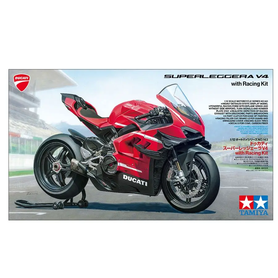 

Tamiya TA14143 1/12 Motorcycle Series Dax 125 Superleggera V4 with Racing Kit