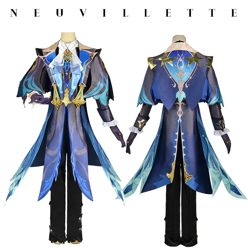 Anime Impact Neuvillette Cosplay Costume Adult Carnival Uniform Wig Anime Halloween Party Costumes Masquerade Women Game