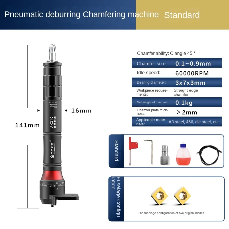 

AX2 Series Pneumatic Chamfering 45 ° Metal Deburring Chamfer Handheld Adjustable Trimming Corner