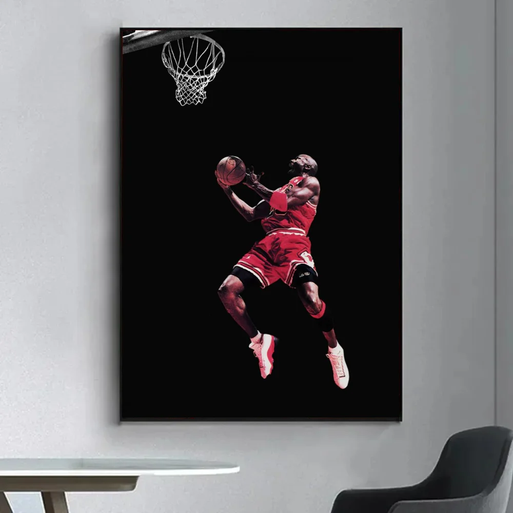 1pc Michael Jordan Poster Self-adhesive Art Waterproof Paper Sticker Coffee House Bar Room Wall Decor view 6