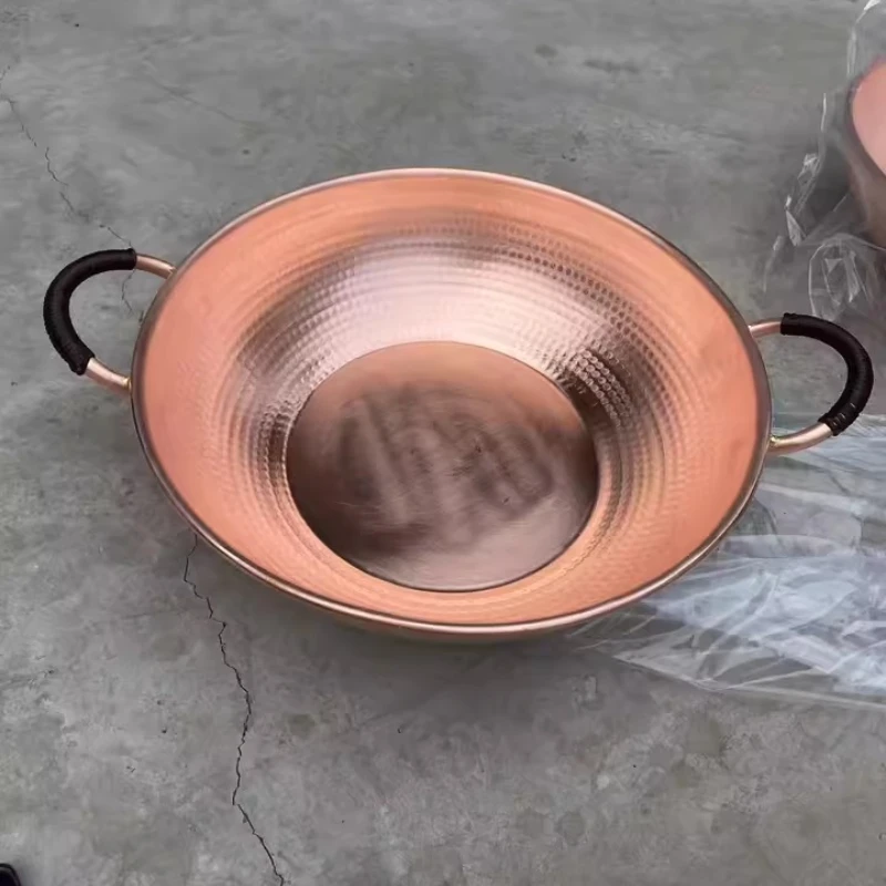 

Pure Copper Woks Hand-fried Black Sugar Pearl Copper Pot with Hammer Marks,Milk Tea Pot, Thickened Copper Hot Pot for Making Jam