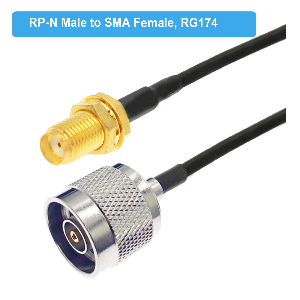Custom RP N Male to SMA Female Bulkhead Jack RG174 Extension Cable RF Coaxial Jumper Pigtail for 4G LTE Wireless Router Gateway
