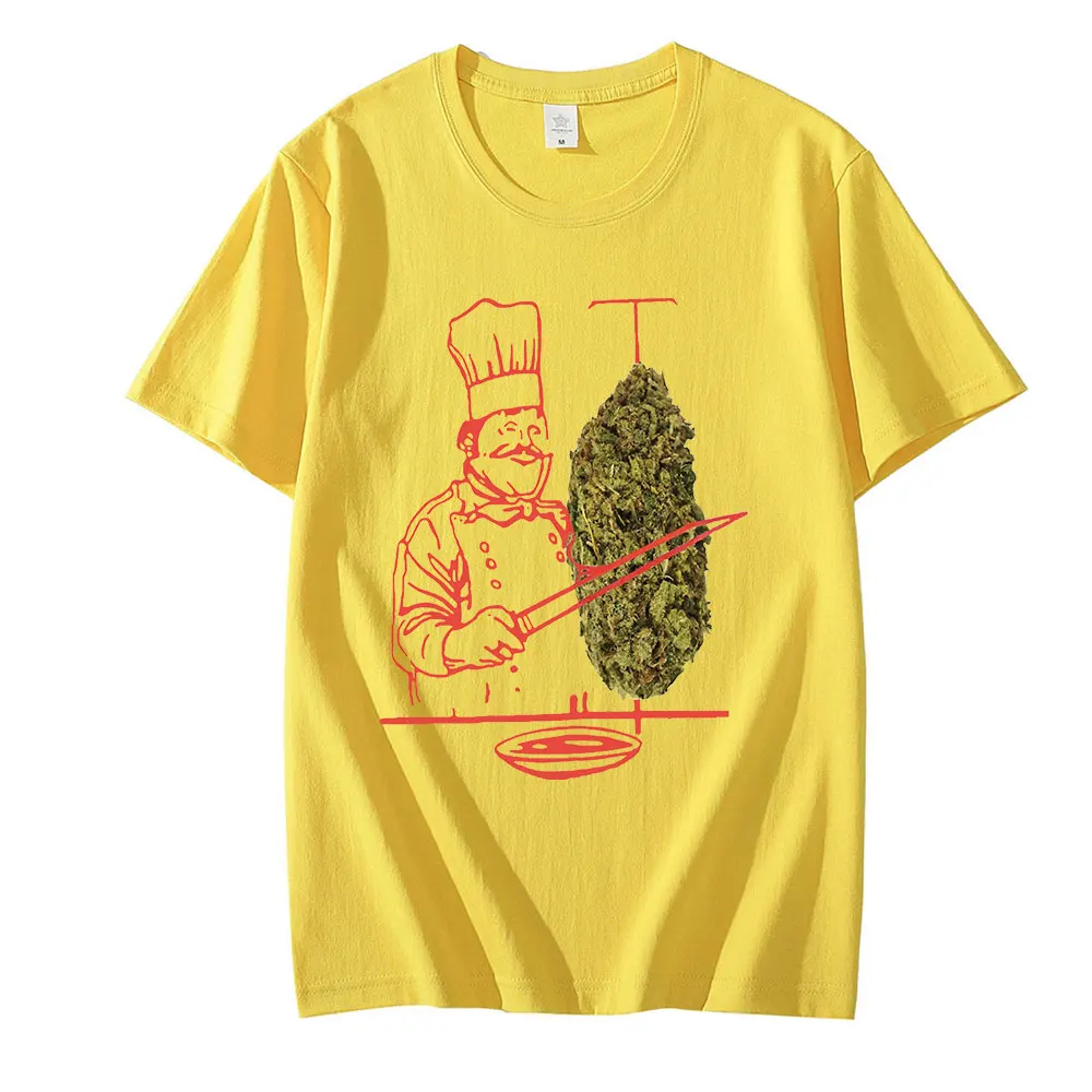 Funny Doner Kebab Weed Graphic Men T-Shirt Pure Cotton Short Sleeve T-shirts Summer Tee Shirt Oversize Harajuku Streetwear Tops