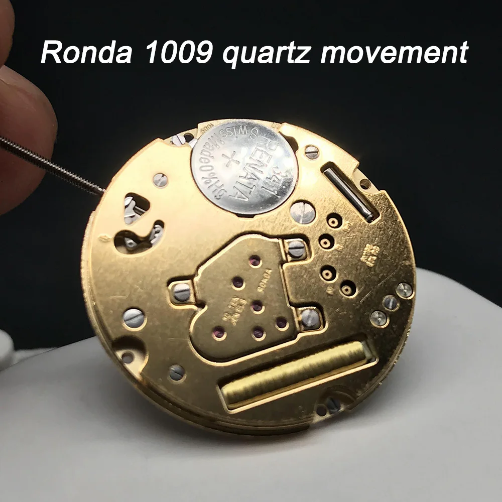 

Original SW Quartz Watch Movement Ronda 1009 10 Jewels Mechanism Replacement for Wristwatch Single Date Golden Parts