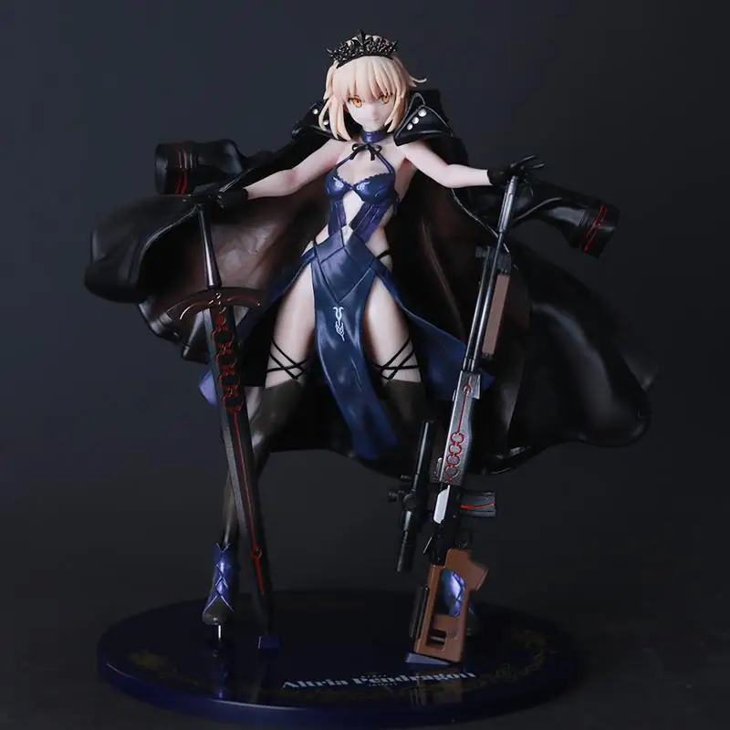 

Black Saber Alter Artoria Pendragon Fate Grand Order Anime Collectible Figure With Gun Sword Desktop Decoration For Anime Fans