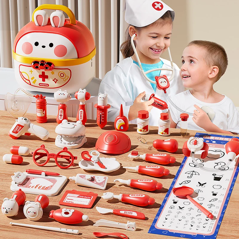 Ensemble de jouets de médecin pour enfants, stéthoscope d'hôpital, accessoires de costume, maison de jeu pour enfants, infirmière médicale, jouets professionnels pour filles