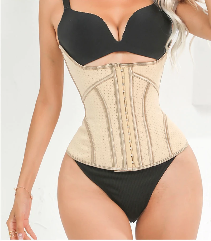 AfruliA Latex Waist Trainer Corset Firm Shapewear 19 Steel Bones Slimming Body Shaper Modeling Strap Fajas Colombian Girdle Belt