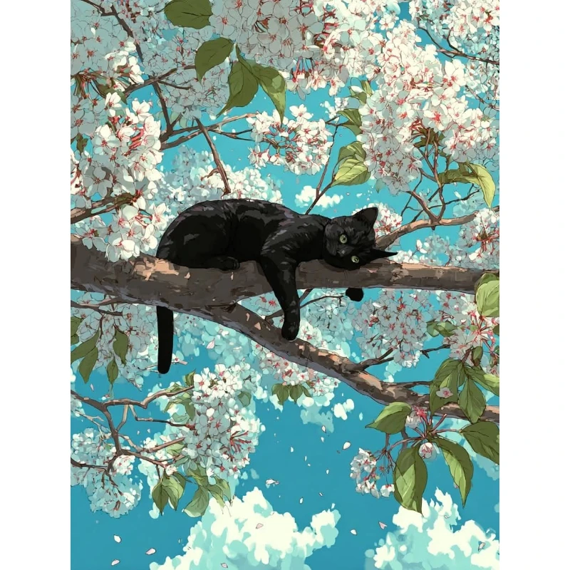 

500/1000/1200/2000 PCS Jigsaw Puzzles Scenery Cat at Ease Family Activity Games for Gameroom Bedroom Home Decor