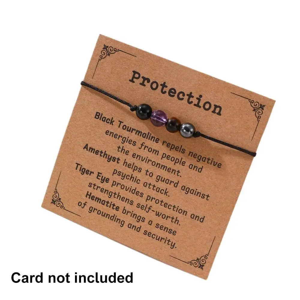 Регулируемый молитвенный целебный браслет с кристаллами, браслет ручной работы с защитой от тревоги, элегантный браслет с духовным камнем